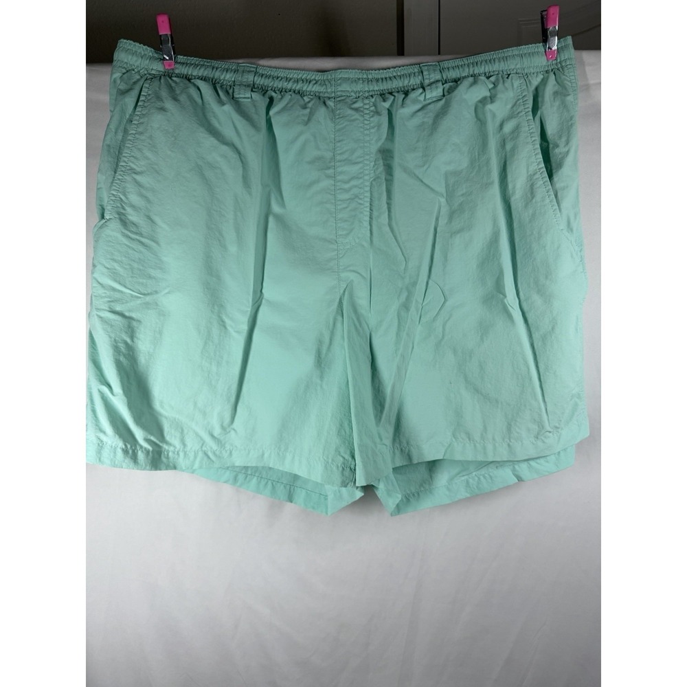 Columbia PFG Men's XL Fishing Shorts Mint Green Nylon Backcast Water Hiking 6"